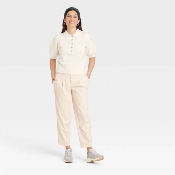 A New Day NEW Cream Polo Sweater NWT - Picture 3 of 6